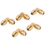 LTWFITTING Brass 3/8 Inch OD 90 Degree Flare Union Elbow,Brass Flare Tube Fitting(Pack of 5)
