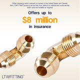 LTWFITTING Brass 3/8 Inch OD 90 Degree Flare Union Elbow,Brass Flare Tube Fitting(Pack of 5)