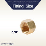 LTWFITTING Brass 3/8 Inch OD Flare Cap, Brass Flare Tube Fitting(Pack of 50)