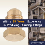 LTWFITTING Brass Flare 1/4 Inch OD Plug, Brass Flare Tube Fitting(Pack of 50)