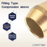 LTWFITTING 3/16-Inch Brass Compression Sleeves Ferrels,Brass Compression Fitting(Pack of 250)