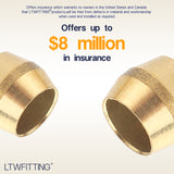 LTWFITTING 3/16-Inch Brass Compression Sleeves Ferrels,Brass Compression Fitting(Pack of 250)