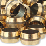 LTWFITTING 3/8-Inch Brass Compression Sleeves Ferrels,Brass Compression Fitting(Pack of 50)