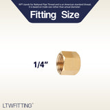 LTWFITTING1/4 inch Brass Compression Nut,Brass Compression Fitting(Pack of 25)