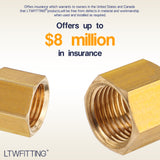 LTWFITTING1/4 inch Brass Compression Nut,Brass Compression Fitting(Pack of 25)