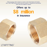 LTWFITTING 3/8-Inch Brass Compression Cap Stop Valve Cap,Brass Compression Fitting(Pack of 60)