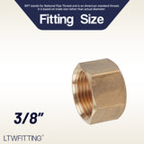 LTWFITTING 3/8-Inch Brass Compression Cap Stop Valve Cap,Brass Compression Fitting(Pack of 700)