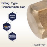 LTWFITTING 3/8-Inch Brass Compression Cap Stop Valve Cap,Brass Compression Fitting(Pack of 700)