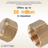 LTWFITTING 3/8-Inch Brass Compression Cap Stop Valve Cap,Brass Compression Fitting(Pack of 700)