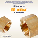 LTWFITTING 1/2 inch Brass Compression Cap Stop Valve Cap,Brass Compression Fitting(Pack of 500)