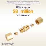 LTWFITTING 1/8 inch OD Compression Union,Brass Compression Fitting(Pack of 30)