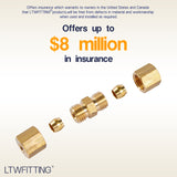 LTWFITTING 3/16 inch OD Compression Union,Brass Compression Fitting(Pack of 400)