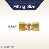 LTWFITTING 5/16 inch OD Compression Union,Brass Compression Fitting(Pack of 30)