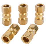LTWFITTING 1/2 inch OD Compression Union,Brass Compression Fitting(Pack of 5)