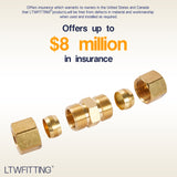 LTWFITTING 1/2 inch OD Compression Union,Brass Compression Fitting(Pack of 20)