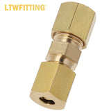 LTWFITTING Assortment Kit Tube OD 1/8 inch 3/16 inch 1/4 inch 5/16 inch Brass Compression Union Set (Pack of 40)