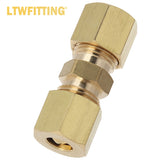 LTWFITTING Assortment Kit Tube OD 1/8 inch 3/16 inch 1/4 inch 5/16 inch Brass Compression Union Set (Pack of 40)