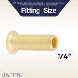 LTWFITTING 1/4-Inch Brass Compression Insert,Brass Compression Fitting(Pack of 50)