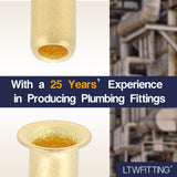 LTWFITTING 1/4-Inch Brass Compression Insert,Brass Compression Fitting(Pack of 50)