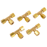 LTWFITTING 3/16 inch OD Compression Tee,Brass Compression Fitting(Pack of 5)