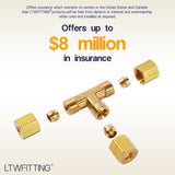 LTWFITTING 3/16 inch OD Compression Tee,Brass Compression Fitting(Pack of 25)