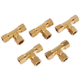 LTWFITTING 1/2 inch OD Compression Tee,Brass Compression Fitting(Pack of 5)