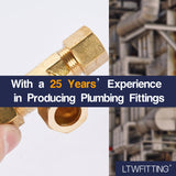 LTWFITTING 1/2 inch OD Compression Tee,Brass Compression Fitting(Pack of 5)