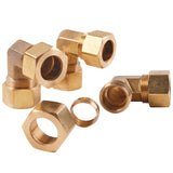 LTWFITTING 3/4 inch OD 90 Degree Compression Union Elbow, Brass Compression Fitting (Pack of 3)