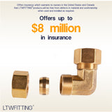 LTWFITTING 3/4 inch OD 90 Degree Compression Union Elbow, Brass Compression Fitting (Pack of 30)
