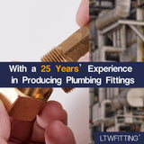 LTWFITTING 3/4 inch OD 90 Degree Compression Union Elbow, Brass Compression Fitting (Pack of 3)