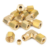 LTWFITTING 3/16-Inch OD 90 Degree Compression Union Elbow,Brass Compression Fitting (Pack of 5)