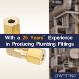 LTWFITTING 3/16-Inch OD 90 Degree Compression Union Elbow,Brass Compression Fitting (Pack of 25)