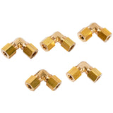 LTWFITTING 1/4 inch OD 90 Degree Compression Union Elbow,Brass Compression Fitting(Pack of 5)