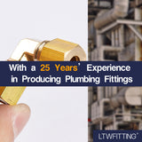 LTWFITTING 1/4 inch OD 90 Degree Compression Union Elbow,Brass Compression Fitting(Pack of 5)
