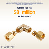 LTWFITTING 5/16 inch OD 90 Degree Compression Union Elbow,Brass Compression Fitting(Pack of 5)