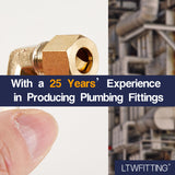 LTWFITTING 5/16 inch OD 90 Degree Compression Union Elbow,Brass Compression Fitting(Pack of 5)