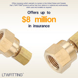 LTWFITTING Brass Compression Tube Fitting 1/8-Inch OD x 1/8-Inch Female NPT Coupler (Pack of 25 Sets)