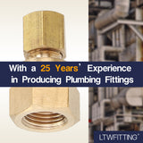 LTWFITTING Brass Compression Tube Fitting 1/8-Inch OD x 1/8-Inch Female NPT Coupler (Pack of 25 Sets)