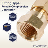 LTWFITTING Brass 5/16-Inch OD x 1/4-Inch Female NPT Compression Connector Fitting(Pack of 300)
