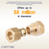 LTWFITTING Brass 3/8-Inch OD x 3/8-Inch Female NPT Compression Connector Fitting(Pack of 5)