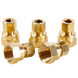 LTWFITTING Brass 3/8 OD x 1/2 Female NPT Compression Connector Fitting(Pack of 5)