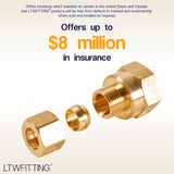 LTWFITTING Brass 3/8-Inch OD x 1/2-Inch Female NPT Compression Connector Fitting(Pack of 200)