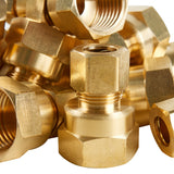 LTWFITTING Brass 3/8-Inch OD x 1/2-Inch Female NPT Compression Connector Fitting(Pack of 200)
