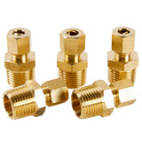 LTWFITTING Brass 1/4 OD x 3/8 Male NPT Compression Connector Fitting(Pack of 5)