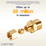 LTWFITTING Brass 1/4 OD x 3/8 Male NPT Compression Connector Fitting(Pack of 5)