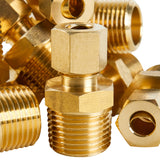 LTWFITTING Brass 1/4 OD x 3/8 Male NPT Compression Connector Fitting(Pack of 200)