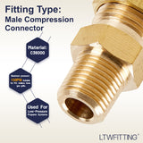 LTWFITTING Brass 5/16-Inch OD x 1/8-Inch Male NPT Compression Connector Fitting(Pack of 300)