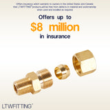 LTWFITTING Brass 5/16-Inch OD x 1/8-Inch Male NPT Compression Connector Fitting(Pack of 5)