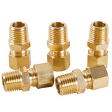 LTWFITTING Brass 5/16-Inch OD x 1/4-Inch Male NPT Compression Connector Fitting(Pack of 5)