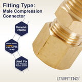 LTWFITTING Brass 5/16-Inch OD x 1/4-Inch Male NPT Compression Connector Fitting(Pack of 300)